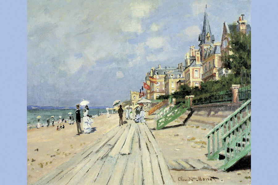 Beach at trouville Painting by Claude Monet