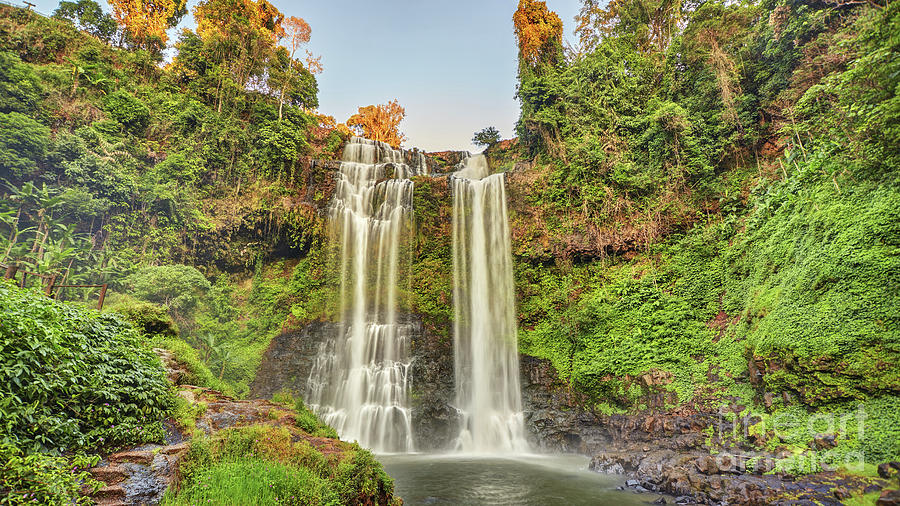 Beautiful Waterfall Hidden In The Tropical Jungles Panorama Photograph