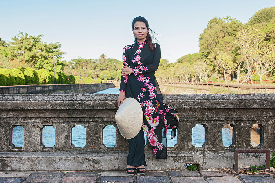 Bridge Photograph - Beautiful Woman At The Imperial Fortress In Hue / Vietnam #4 by Cavan Images