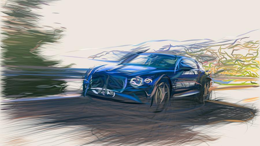 Bentley Continental GT Drawing #5 Digital Art by CarsToon Concept