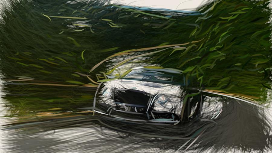 Bentley Continental GT3 R Drawing #5 Digital Art by CarsToon Concept