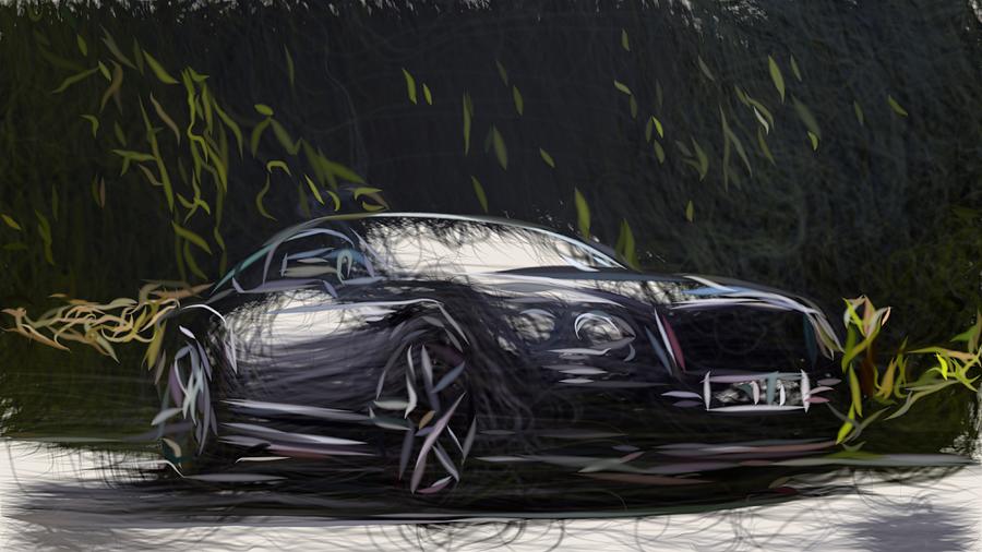 Bentley Continental Supersports Drawing #5 Digital Art by CarsToon Concept