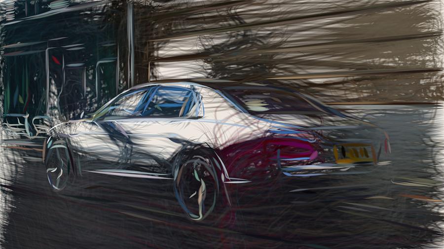 Bentley Flying Spur Drawing #5 Digital Art by CarsToon Concept