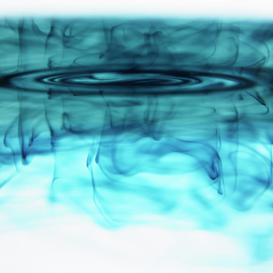 Blue Ink Swirling In Liquid #4 Photograph by Lisbeth Hjort