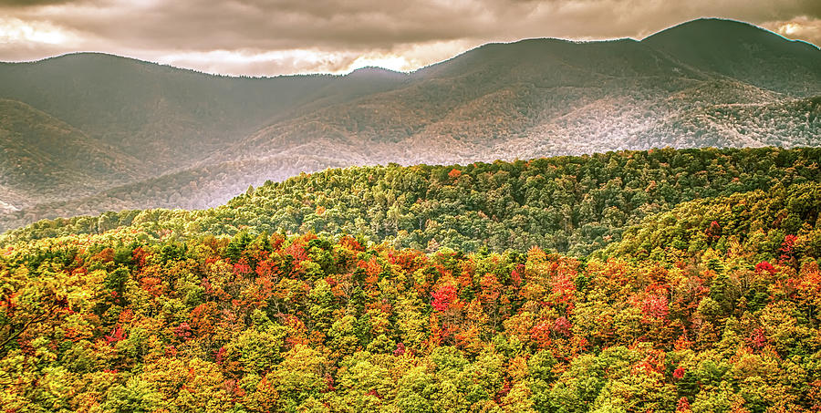 Blue Ridge And Smoky Mountains Changing Color In Fall #4 Photograph by Alex Grichenko