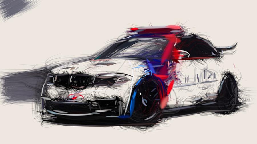 BMW 1 Series M Coupe Draw #4 Digital Art by CarsToon Concept