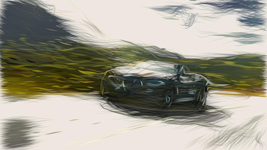 BMW 8 Series Convertible Drawing #5 Digital Art by CarsToon Concept