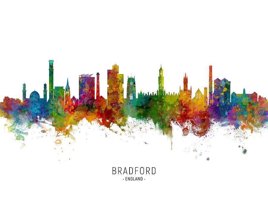 Bradford England Skyline #4 Digital Art by Michael Tompsett