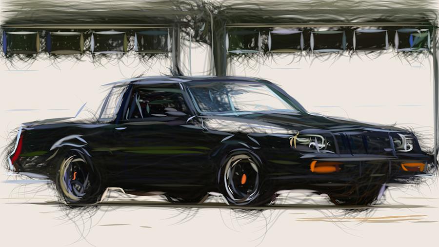 Buick Regal Grand National Draw #4 Digital Art by CarsToon Concept