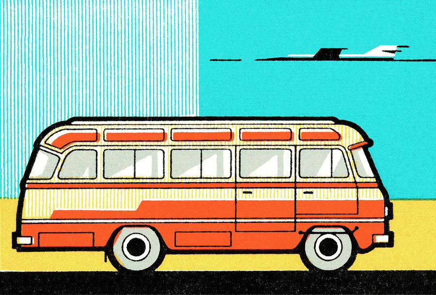 Transportation Drawing - Bus #4 by CSA Images