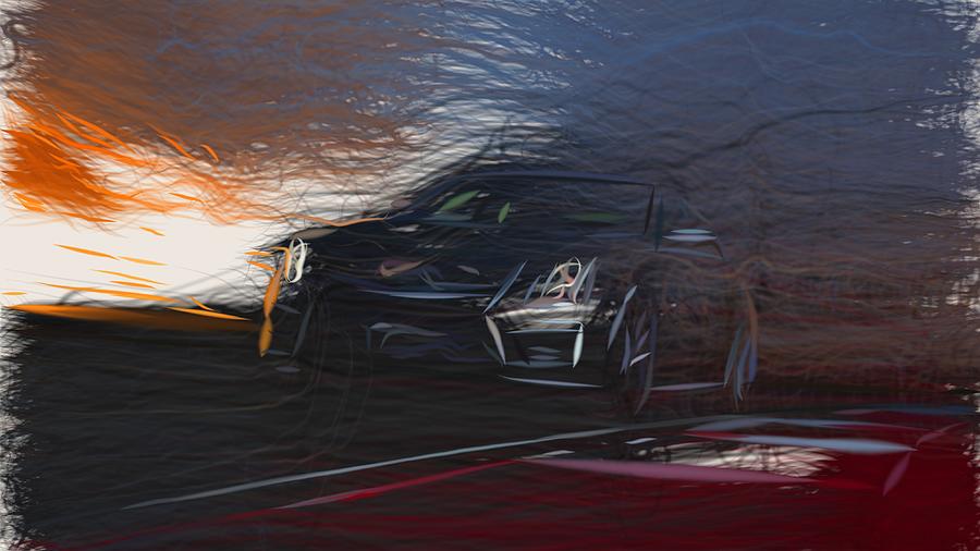Cadillac ATS V Sedan Draw #5 Digital Art by CarsToon Concept