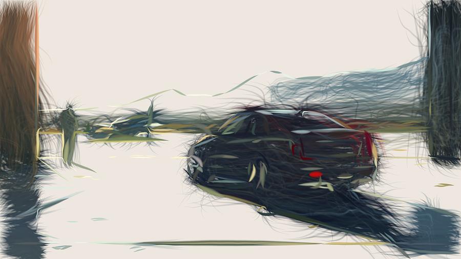 Cadillac CTS V Sedan Draw #5 Digital Art by CarsToon Concept
