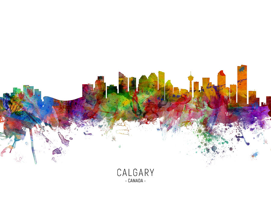 Calgary Canada Skyline #4 Digital Art by Michael Tompsett