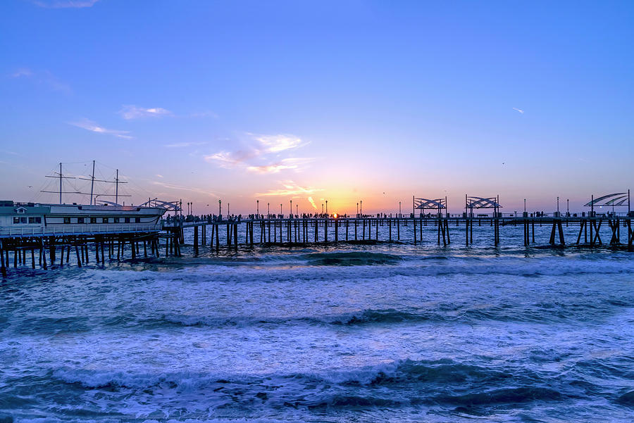 California, Los Angeles County, Fishermans Wharf, Redondo Beach, Pier #4 Digital Art by Joanne Montenegro