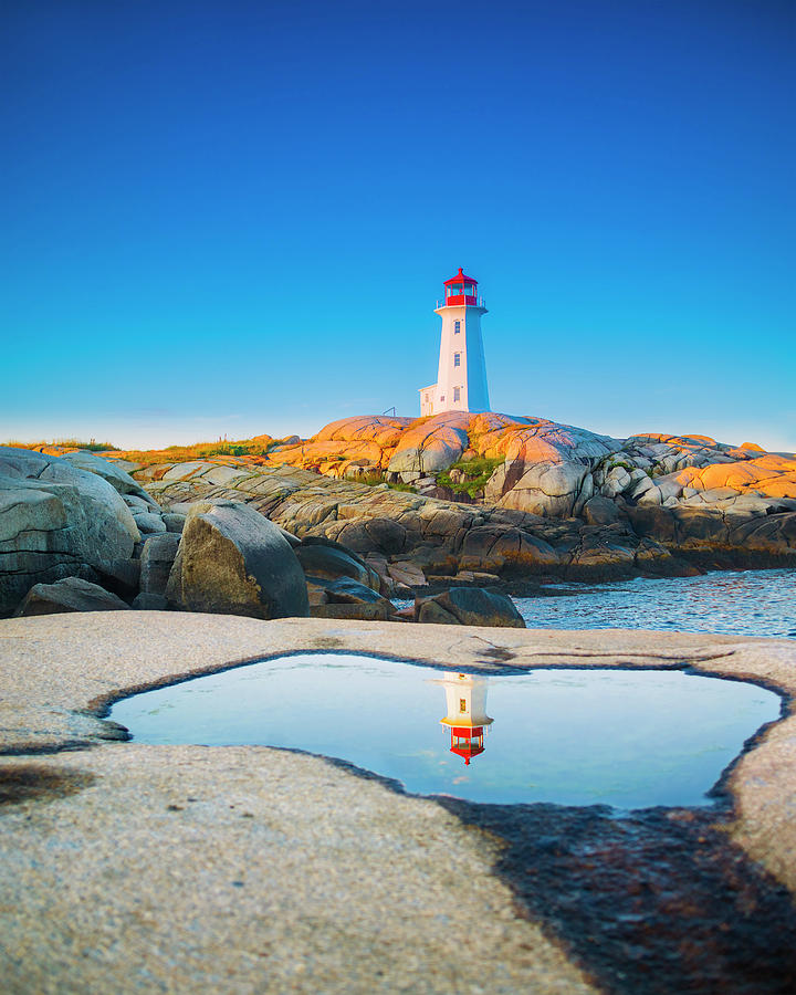 Canada, Nova Scotia, Peggys Cove, Atlantic Ocean, Lighthouse Route, Lighthouse #4 Digital Art by Pietro Canali