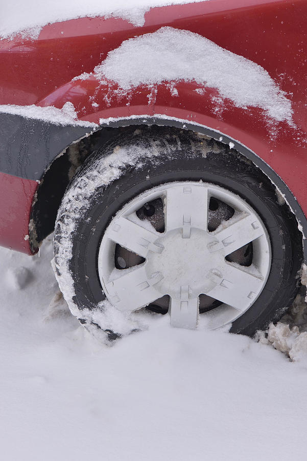 Nature Photograph - Car With Winter Tires On The Snow #4 by Daniel Chetroni