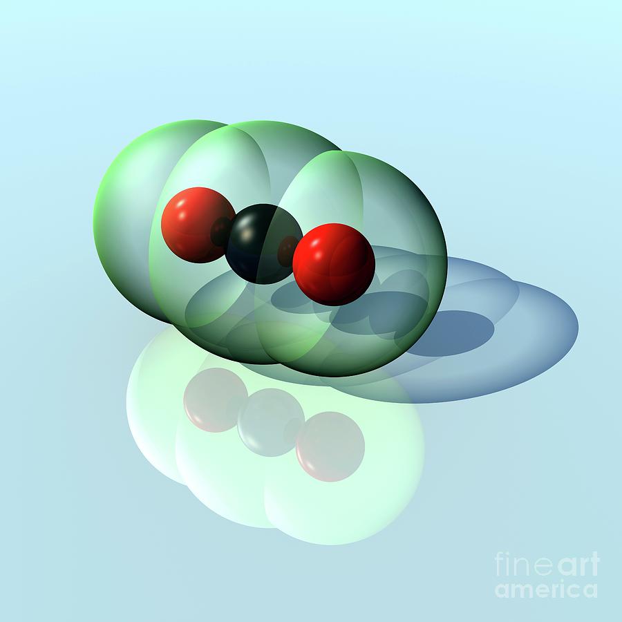 Carbon Dioxide Molecule Photograph by Russell Kightley/science Photo ...