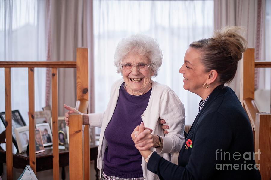 Care Home Resident And Carer Photograph By Jim Varney Science Photo Library Fine Art America