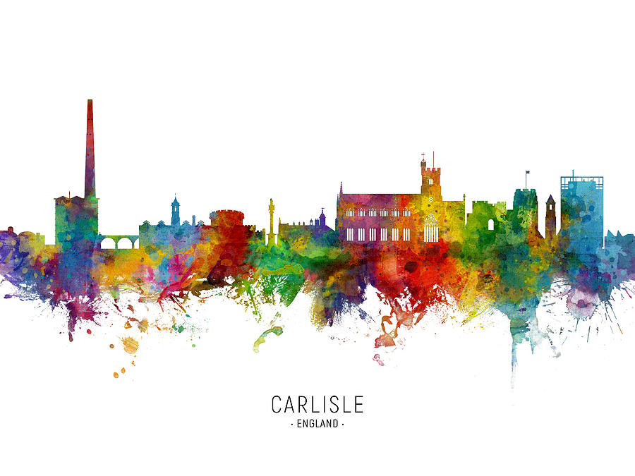 Skyline Digital Art - Carlisle England Skyline by Michael Tompsett