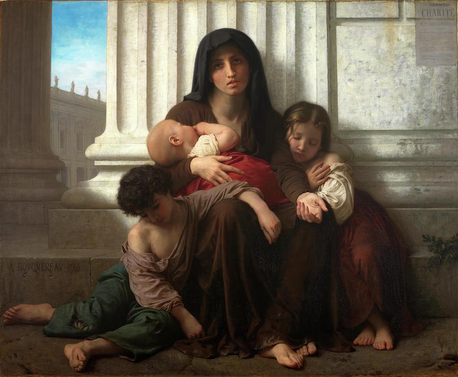 Classical Painting - Charity by William-adolphe Bouguereau