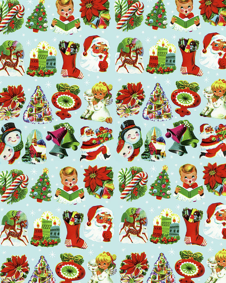 Christmas Drawing - Christmas Pattern #4 by CSA Images