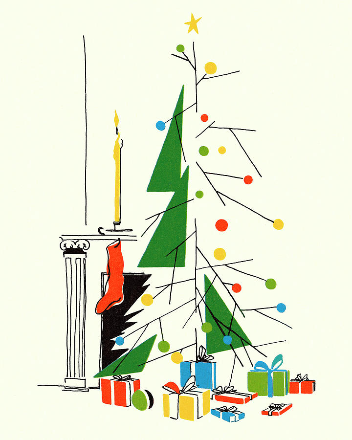 Abstract Drawing - Christmas Tree #4 by CSA Images