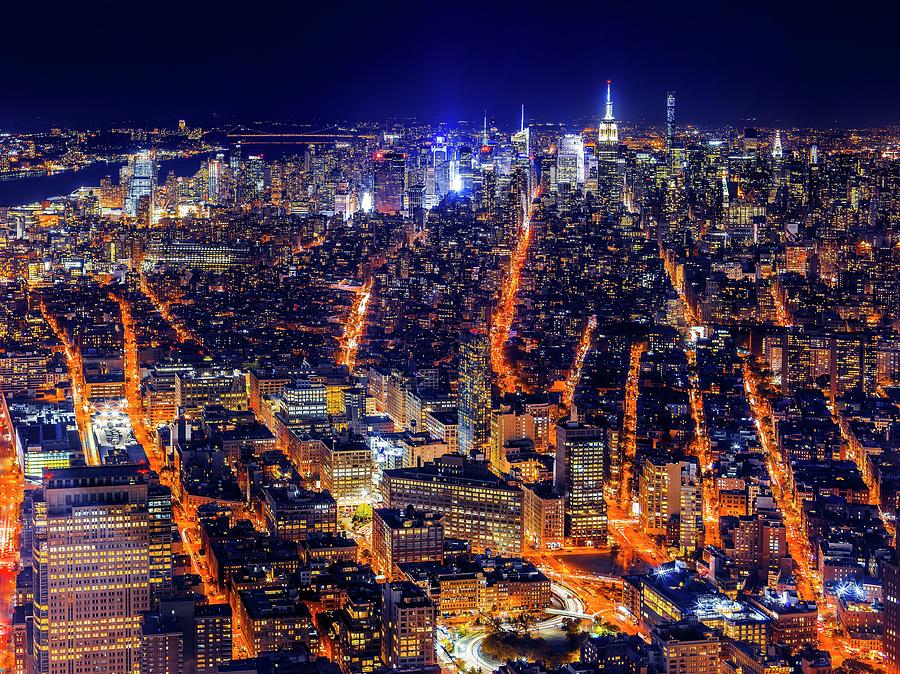 Cityscape With Empire State Bldg Digital Art by Antonino Bartuccio - Pixels