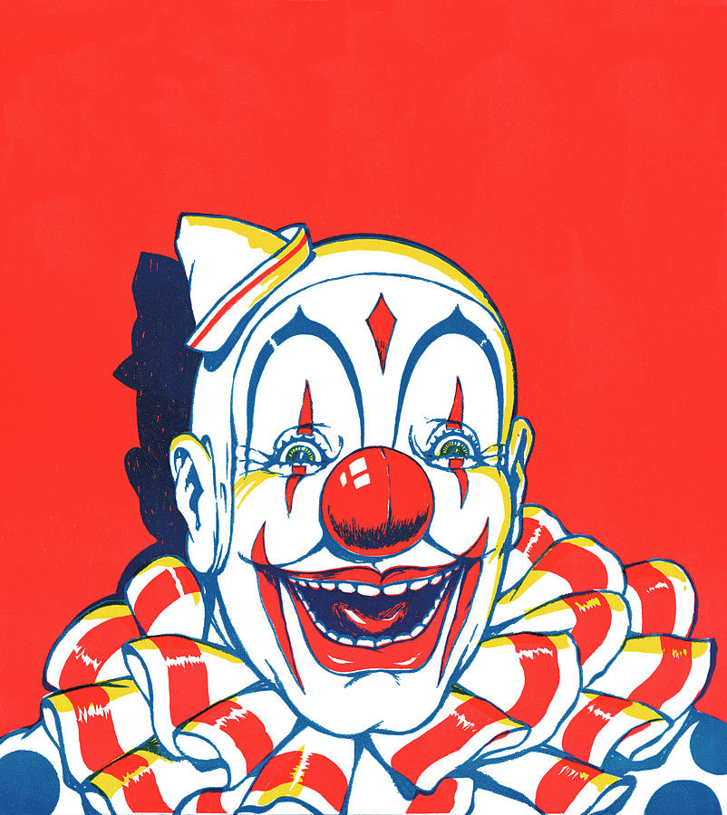 Vintage Drawing - Clown #4 by CSA Images