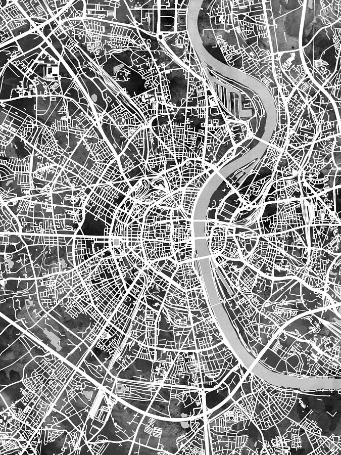 Cologne Germany City Map #4 Digital Art by Michael Tompsett