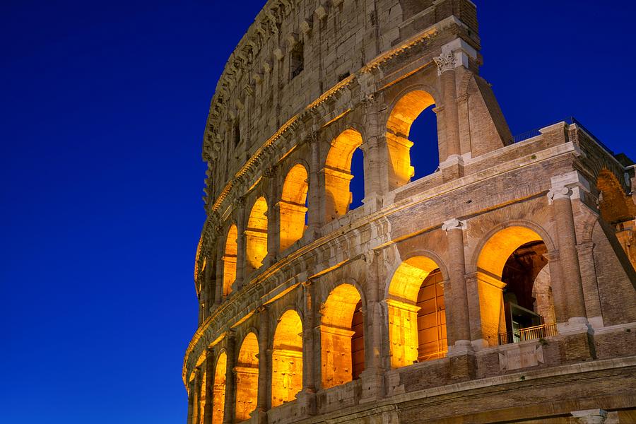 Architecture Photograph - Colosseum At Sunset, Rome. Rome Best #4 by Daniel Chetroni