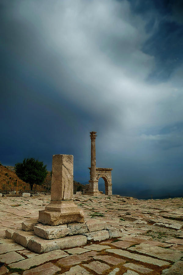 Column and arches of ancient Roman agora #4 Photograph by Steve Estvanik
