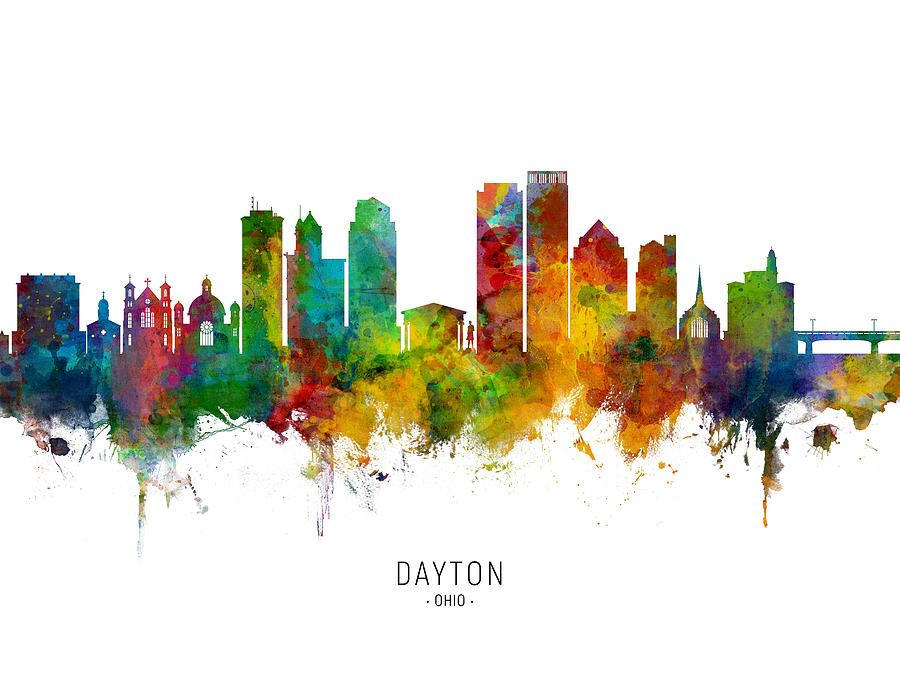 Dayton Ohio Skyline #4 Digital Art by Michael Tompsett