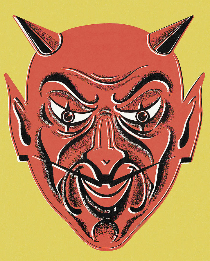 Vintage Drawing - Devil #4 by CSA Images