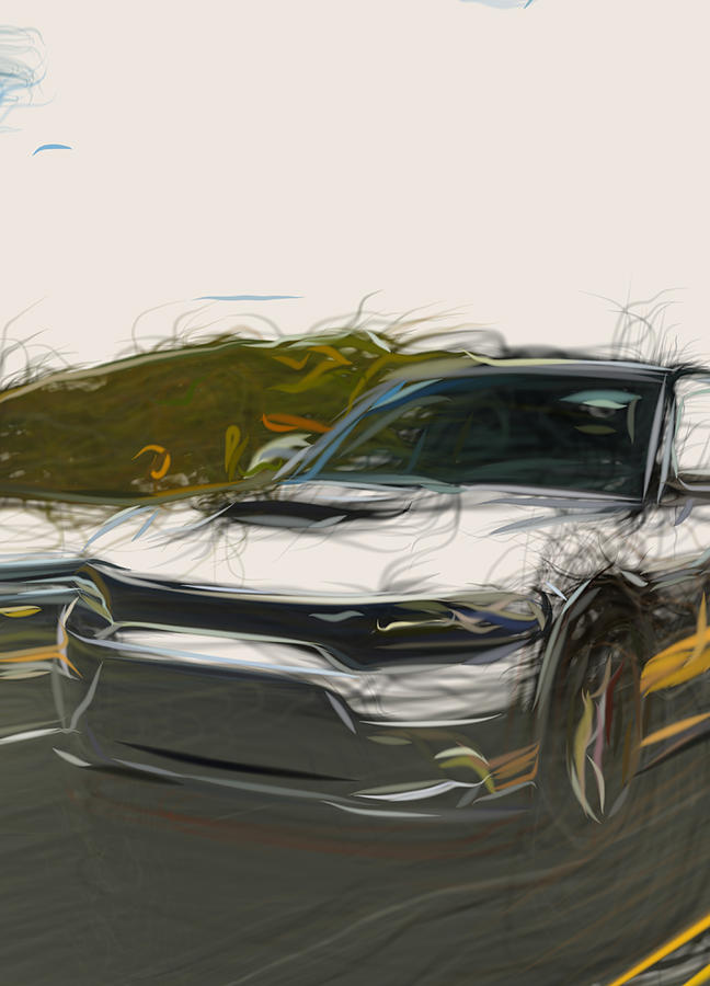 Dodge Charger Srt Drawing Digital Art by CarsToon Concept - Fine Art ...