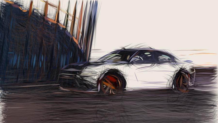 Dodge Charger SRT Hellcat Draw Digital Art by CarsToon Concept - Pixels