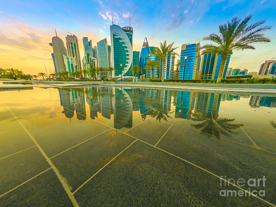 Doha West Bay skyline #4 Photograph by Benny Marty