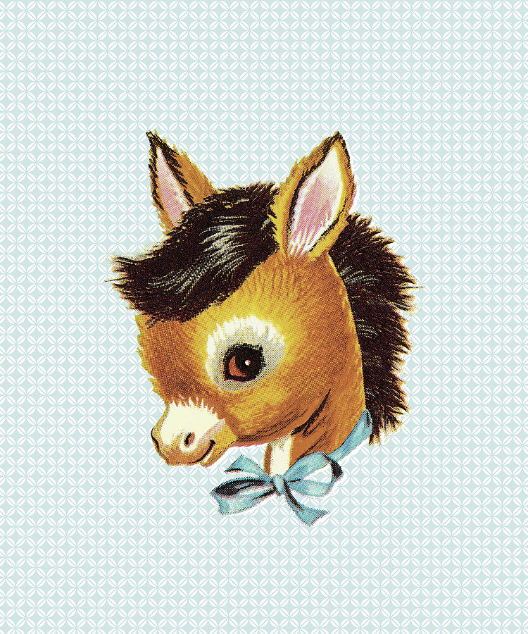 Vintage Drawing - Donkey #4 by CSA Images