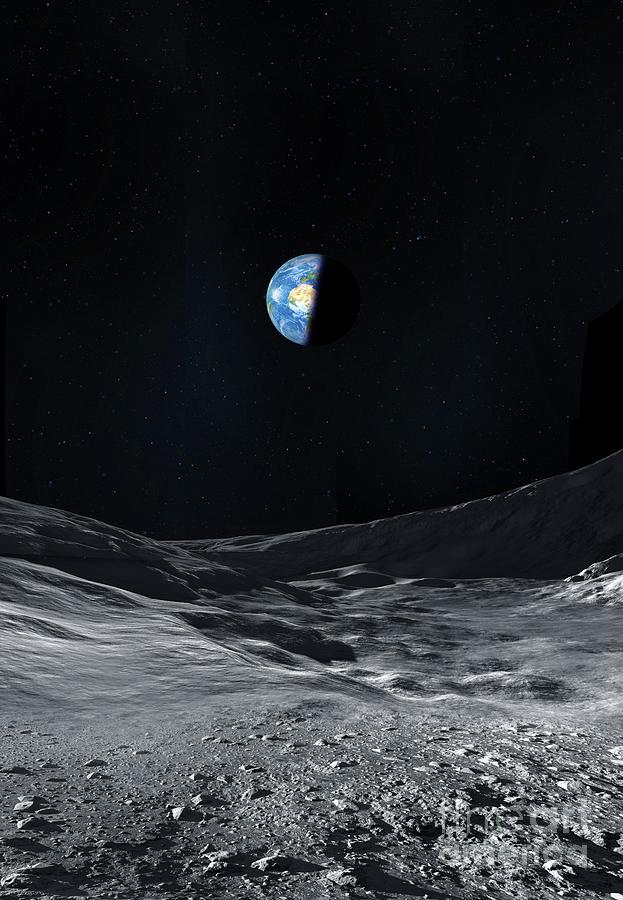 Earthrise Over The Moon #4 Photograph by Detlev Van Ravenswaay/science Photo Library