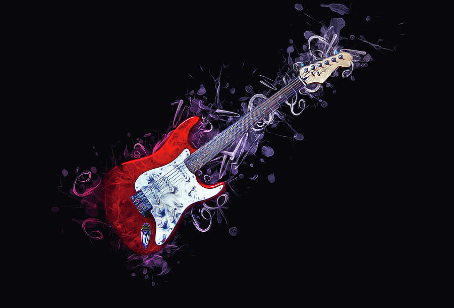 Electric Guitar #4 Painting by Ian Mitchell