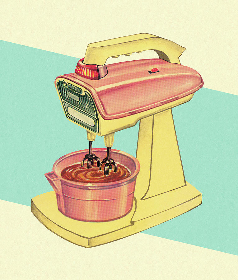 Vintage Drawing - Electric Mixer #4 by CSA Images