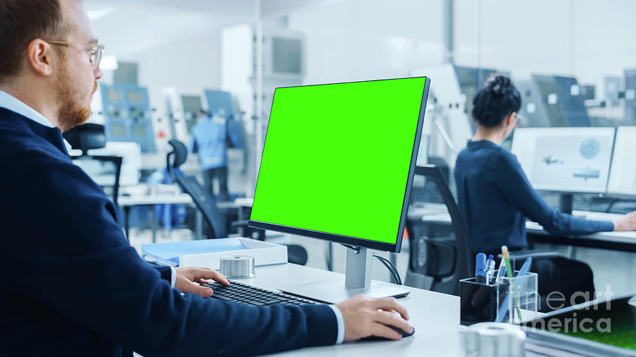 Engineer Using A Green Screen #4 Photograph by Gorodenkoff Productions/science Photo Library