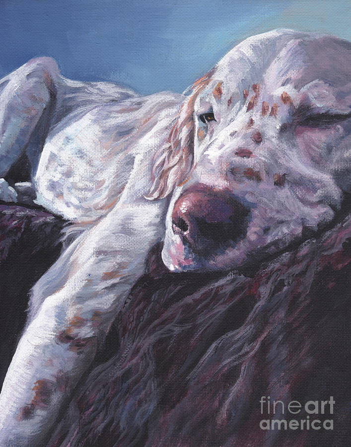 Dog Painting - English Setter sleeping by Lee Ann Shepard