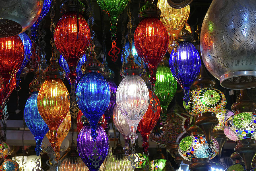 Exquisite glass lamps and lanterns in the Grand Bazaar  #4 Photograph by Steve Estvanik