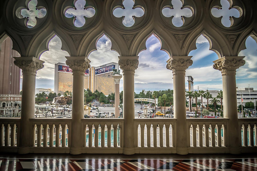 Fancy luxurious lobby balcony at venetian las vegas #4 Photograph by Alex Grichenko