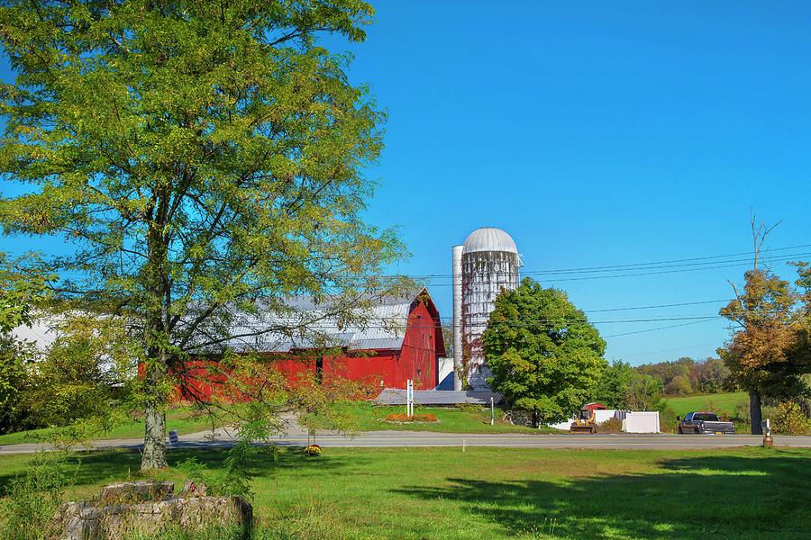 Farm With Barn & Silos, Warwick, Ny #4 Digital Art by Lumiere