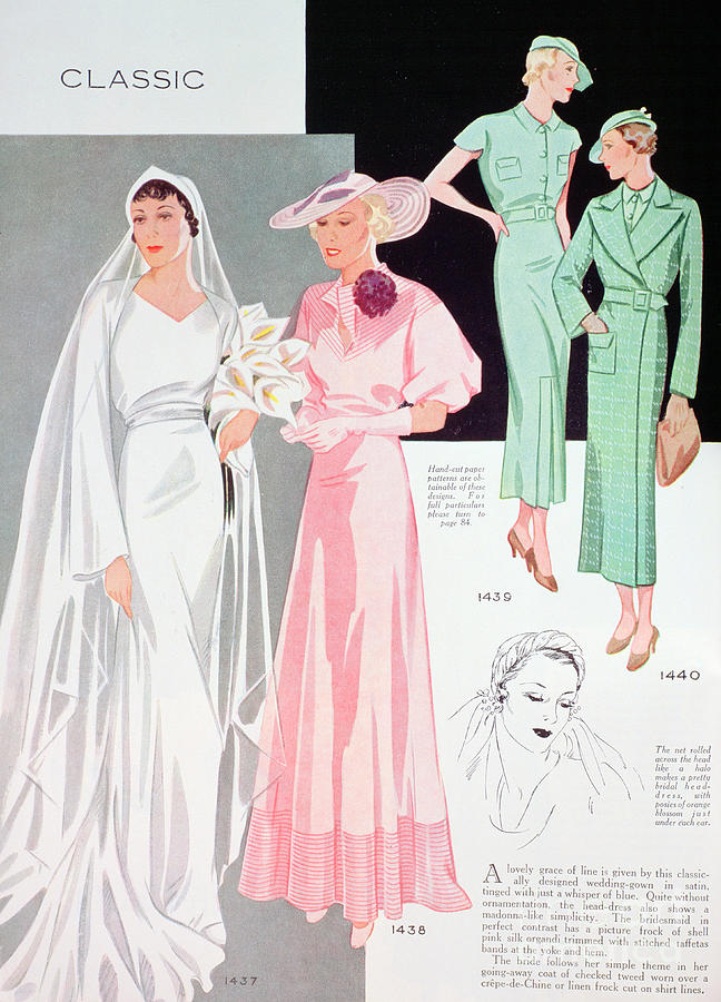 Fashion Illustration, 1935 #4 Drawing by Print Collector