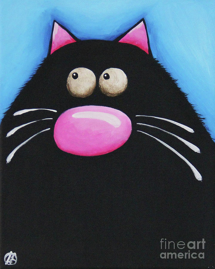 Fat Cat #3 Painting by Lucia Stewart