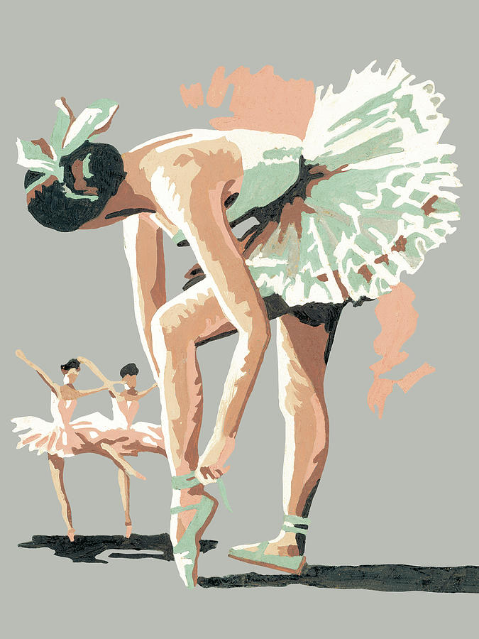 Vintage Drawing - Female ballet dancer #4 by CSA Images