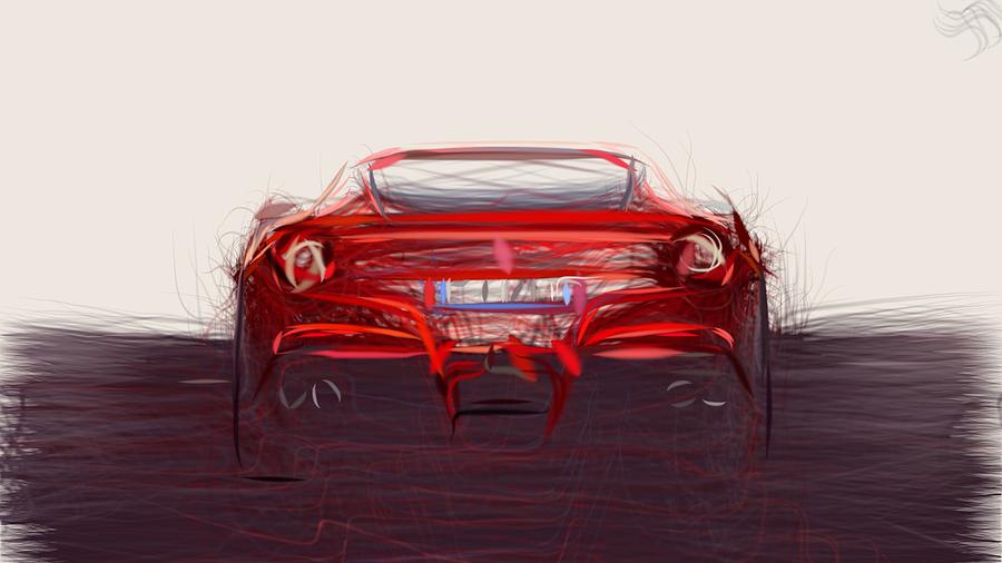 Ferrari F12 Berlinetta Draw #5 Digital Art by CarsToon Concept
