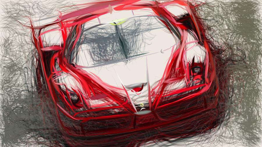 Ferrari FXX Draw #4 Digital Art by CarsToon Concept